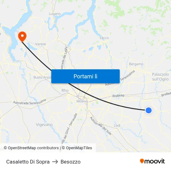Casaletto Di Sopra to Besozzo map