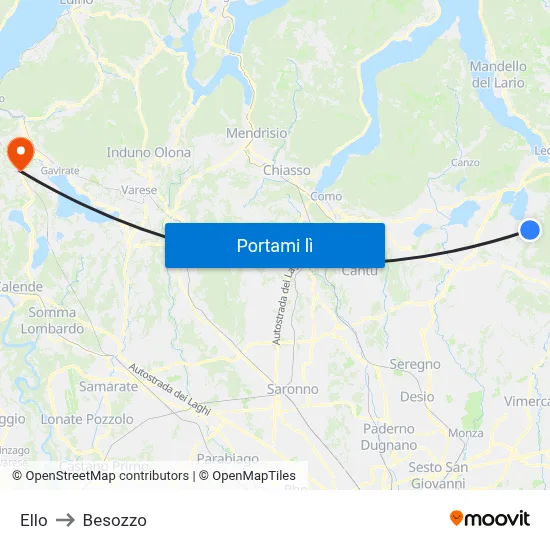 Ello to Besozzo map