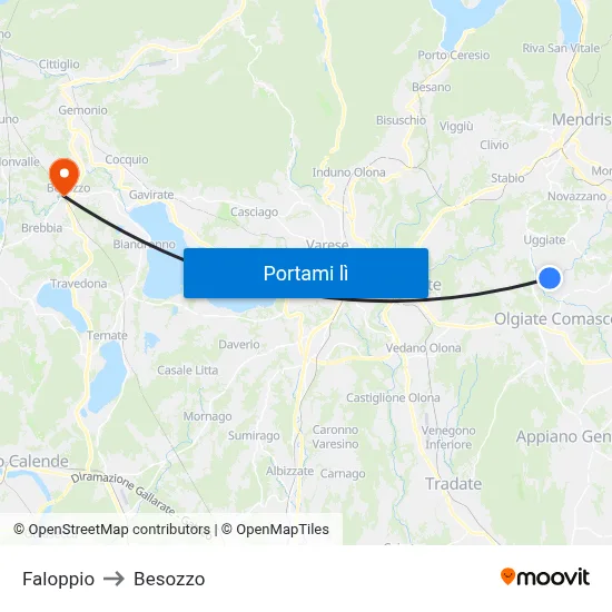 Faloppio to Besozzo map