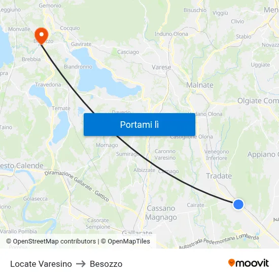 Locate Varesino to Besozzo map