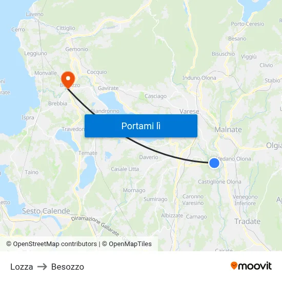 Lozza to Besozzo map