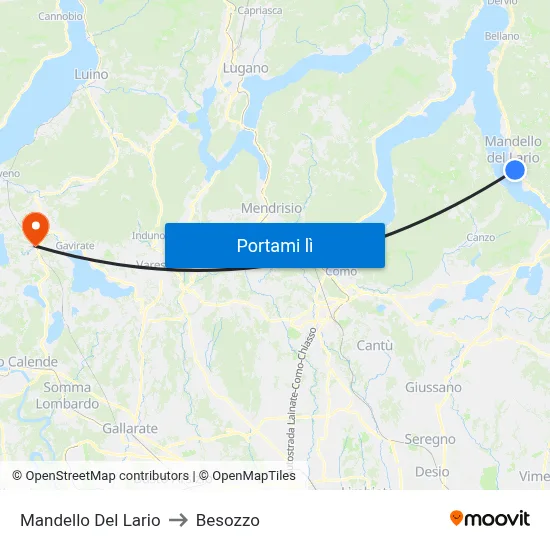 Mandello Del Lario to Besozzo map