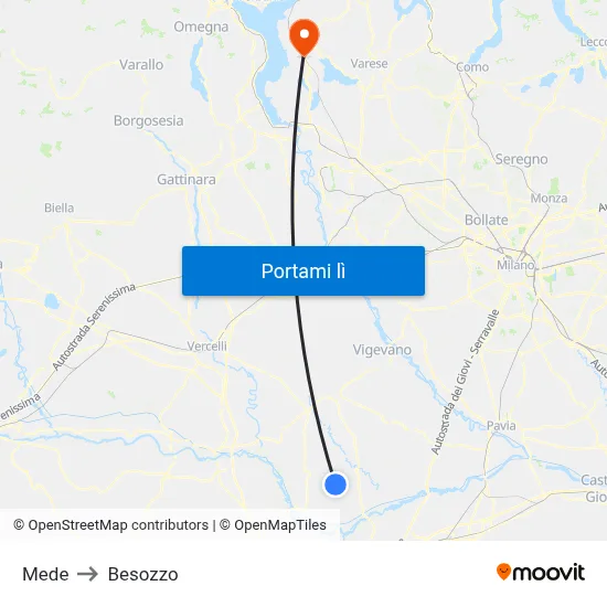 Mede to Besozzo map
