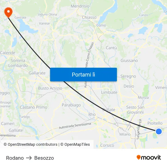 Rodano to Besozzo map