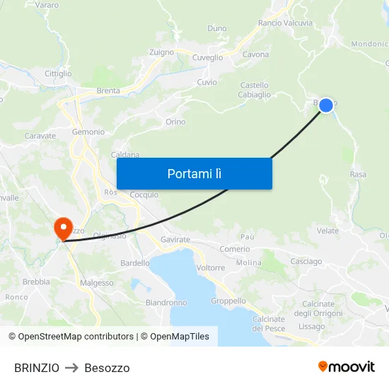BRINZIO to Besozzo map
