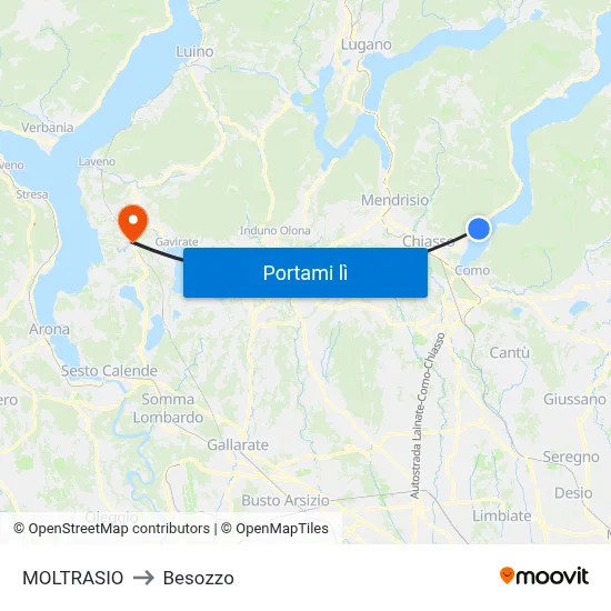 MOLTRASIO to Besozzo map