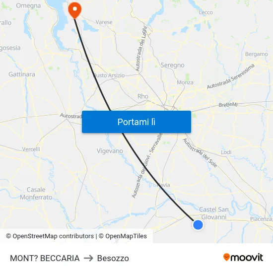 MONT? BECCARIA to Besozzo map