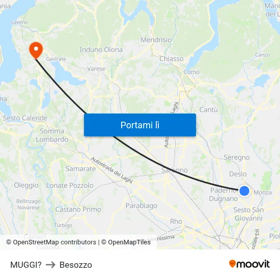 MUGGI? to Besozzo map