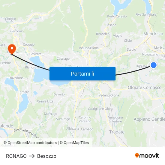 RONAGO to Besozzo map