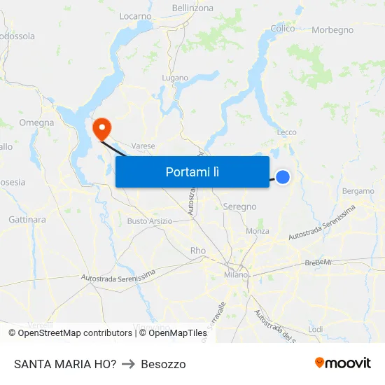 SANTA MARIA HO? to Besozzo map