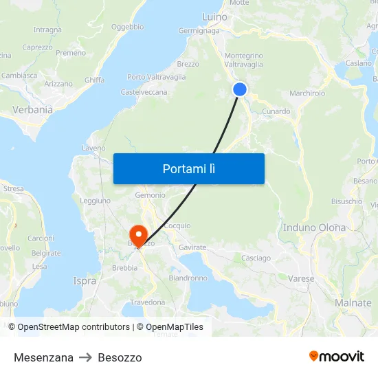 Mesenzana to Besozzo map