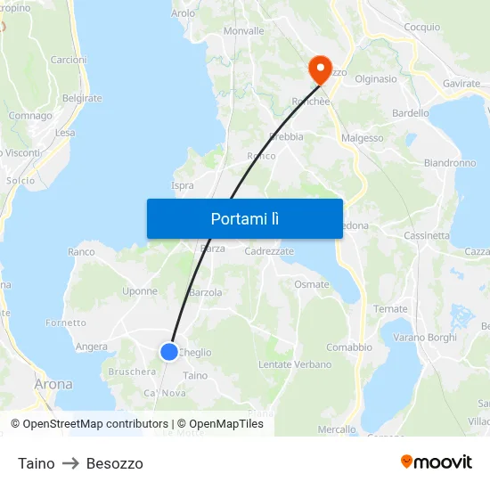 Taino to Besozzo map
