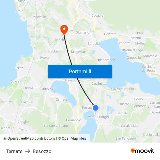 Ternate to Besozzo map