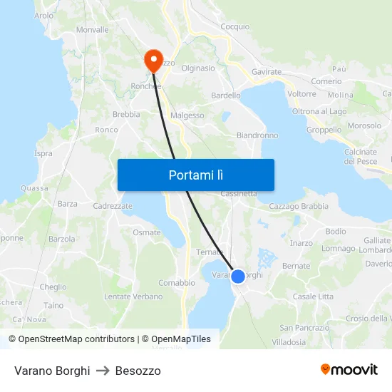 Varano Borghi to Besozzo map