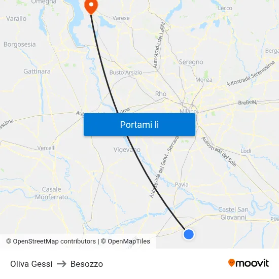 Oliva Gessi to Besozzo map