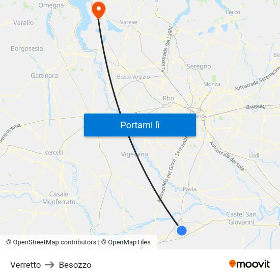 Verretto to Besozzo map