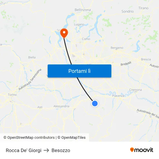 Rocca De' Giorgi to Besozzo map