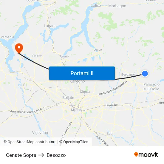 Cenate Sopra to Besozzo map