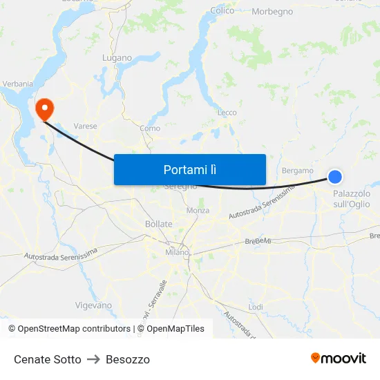 Cenate Sotto to Besozzo map