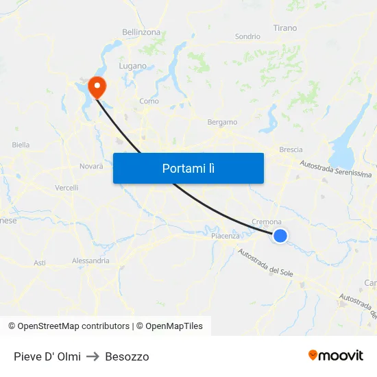 Pieve D' Olmi to Besozzo map