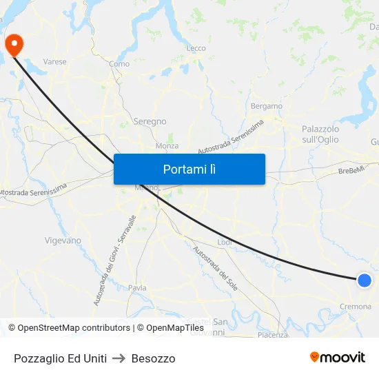 Pozzaglio Ed Uniti to Besozzo map