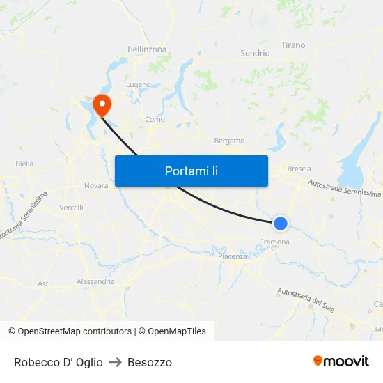 Robecco D' Oglio to Besozzo map