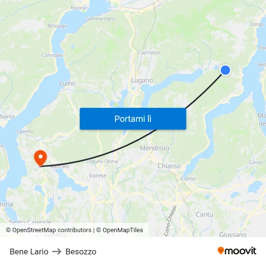 Bene Lario to Besozzo map