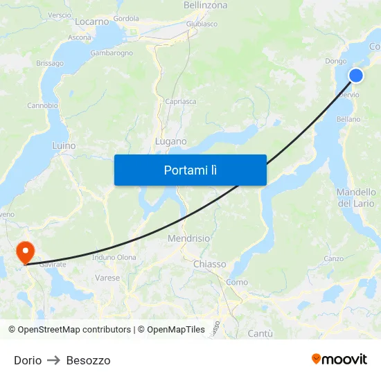 Dorio to Besozzo map
