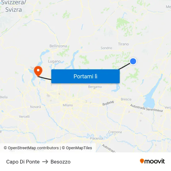 Capo Di Ponte to Besozzo map