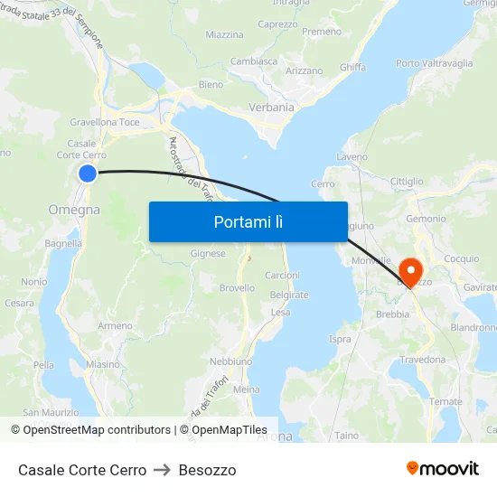Casale Corte Cerro to Besozzo map