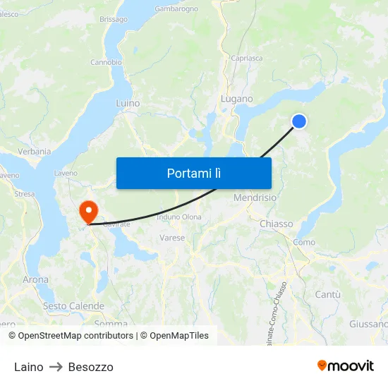 Laino to Besozzo map