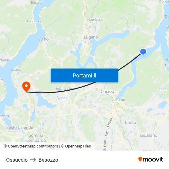 Ossuccio to Besozzo map