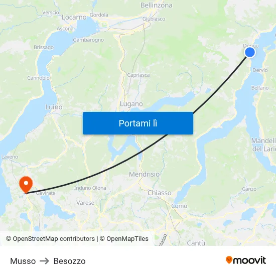 Musso to Besozzo map