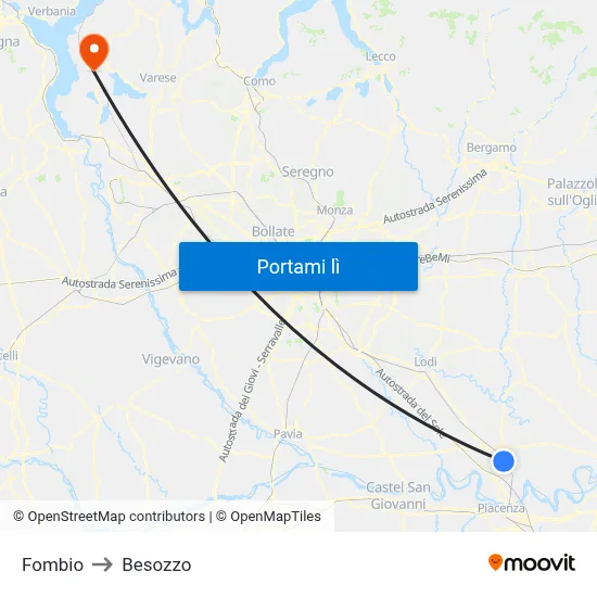 Fombio to Besozzo map