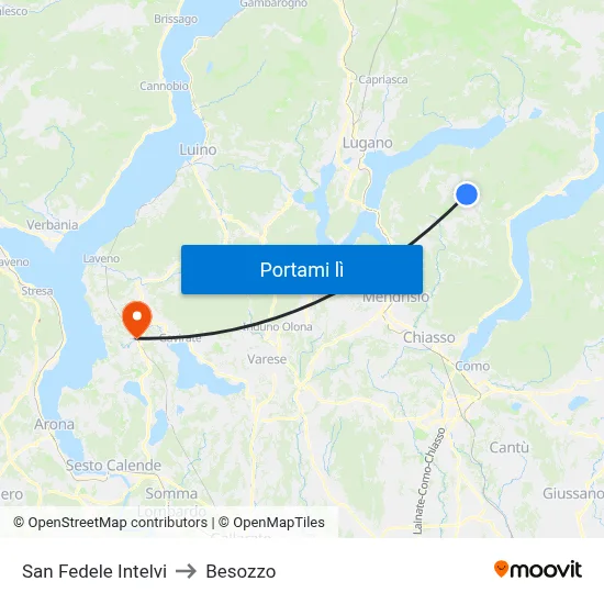 San Fedele Intelvi to Besozzo map