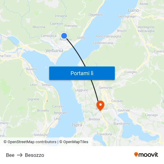 Bee to Besozzo map