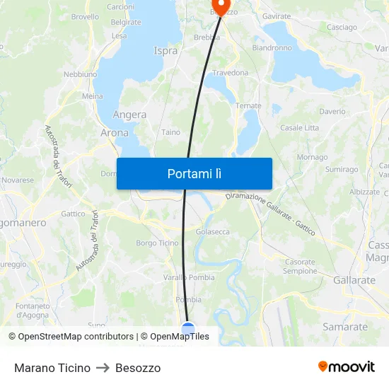 Marano Ticino to Besozzo map