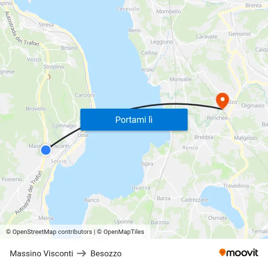 Massino Visconti to Besozzo map