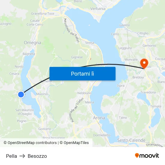 Pella to Besozzo map