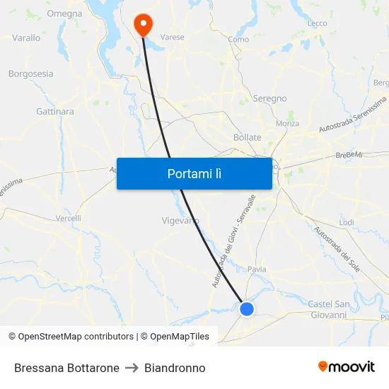 Bressana Bottarone to Biandronno map