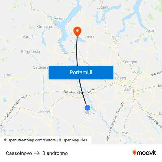 Cassolnovo to Biandronno map