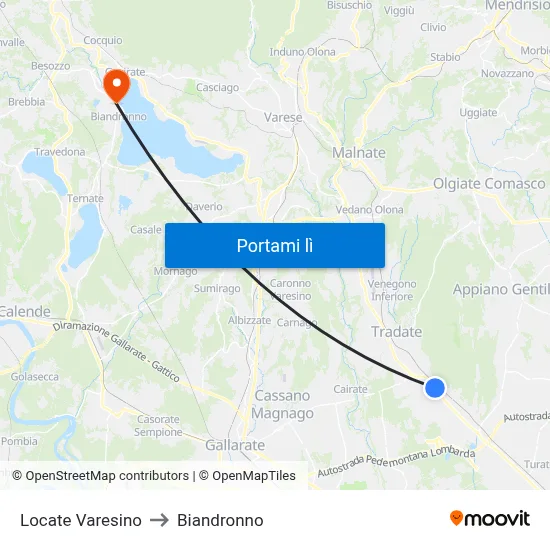 Locate Varesino to Biandronno map