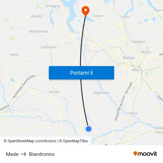 Mede to Biandronno map