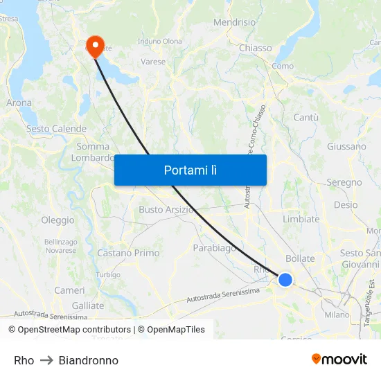Rho to Biandronno map
