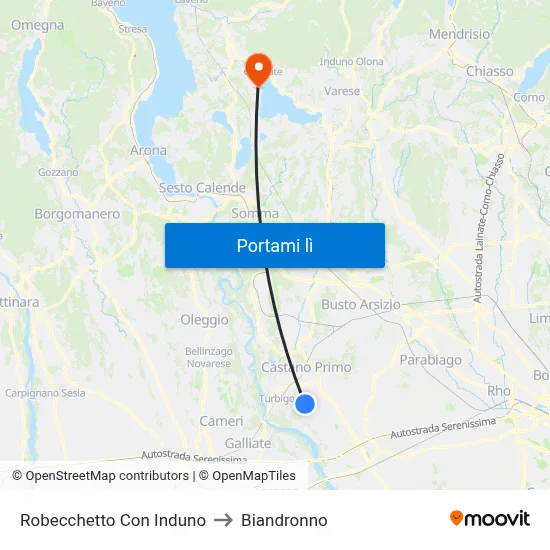 Robecchetto Con Induno to Biandronno map