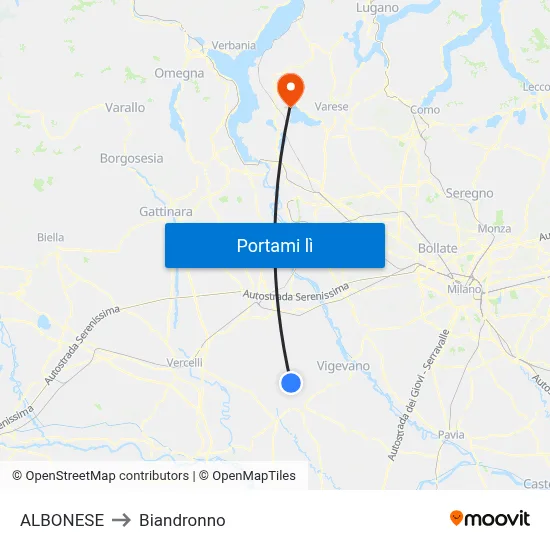 ALBONESE to Biandronno map
