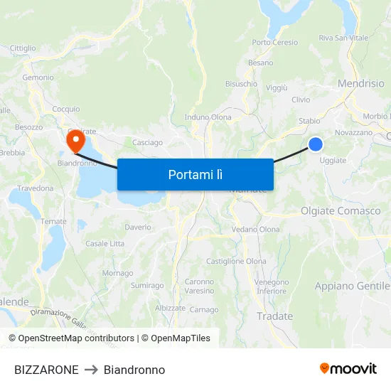 BIZZARONE to Biandronno map