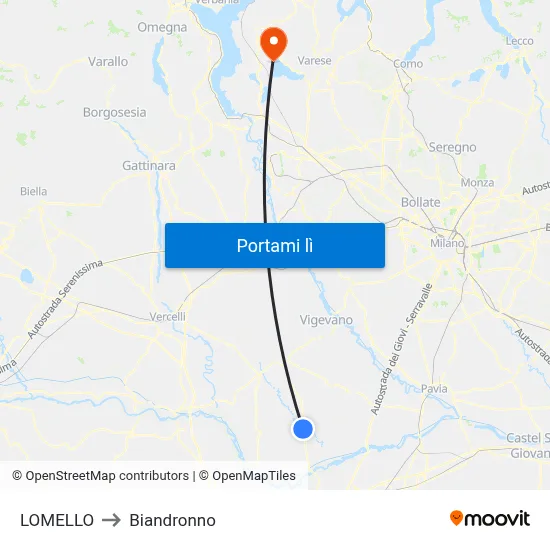 LOMELLO to Biandronno map