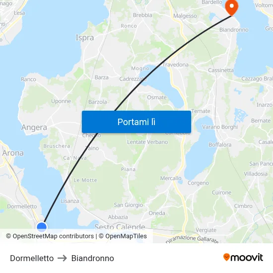 Dormelletto to Biandronno map