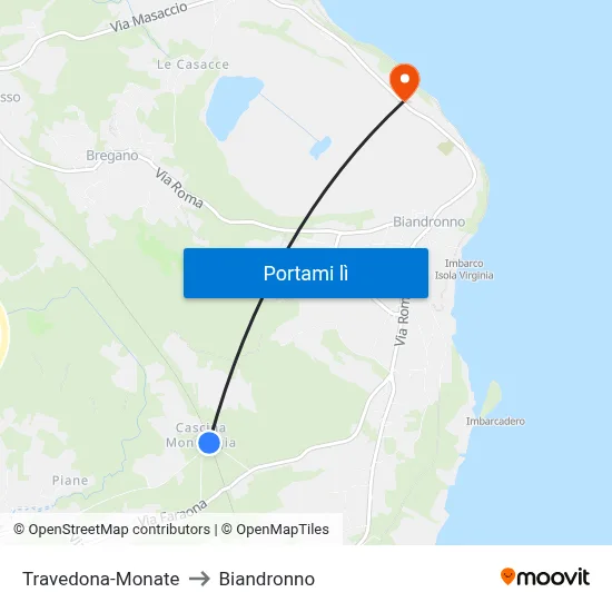Travedona-Monate to Biandronno map